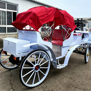ZOWN Magnífica Carruaje Dorado con Toldo Rojo, Eléctrico, 2 Años de Garantía, Irradia Romance Chino para Bodas - Product Image 1
