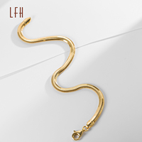 Cadena de Joyería de Oro Sólido de 18K, Ancho de 3.8mm, Cadena Plana en Forma de Serpiente, Brazalete de Cadena Plana en Espiga