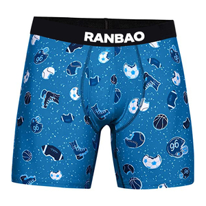 Hầu hết các phong cách ưa thích phía trước mở lớn phình dương vật Đồ lót thoải mái Flex dây thắt lưng dài của nam giới bông <span class=keywords><strong>boxer</strong></span> tóm tắt - Product Image 6