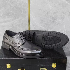 Chaussures Richelieu en Cuir Gravé pour Hommes, Luxueuses et de Haute Qualité, Fabriquées à la Main, à Trois Pièces, avec Lacets, Style Business Décontracté, Semelle Goodyear - Product Image 3