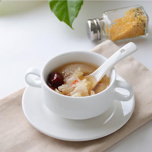 Cuenco Binaural de cerámica japonés creativo para postres, tazas, huevos al vapor, sopas pequeñas para niños - Product Image 4