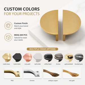 Koppalive Brushed Gold Kitchen Cabinet Pulls Brass Half Moon <strong>Matte</strong> <strong>Black</strong> Drawer <strong>Knob</strong> Minimalist Semicircle Furniture Handle - Product Image 4