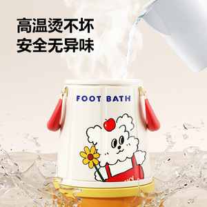 Foot Bath Bucket With Lid Round Foldable Portable For Adults High Temperature Resistant Safe No Odor - Product Image 1