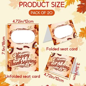 Giấy kraft theo chủ đề mùa thu ấm cúng và Danh Thiếp giấy lạ mắt cho các sự kiện ăn trưa và nhà thờ Tạ Ơn với họa tiết phong - Product Image 2