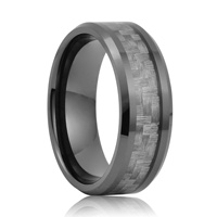 Bagues tendance en céramique noire pour hommes Bijoux élégants en fibre de carbone
