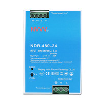 Alimentation à découpage sur rail DIN NDR-480-24 avec PFC, entrée 100-240 VCA, sortie simple 24 V 20 A 480 W pour l'automatisation industrielle