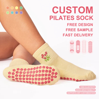 Chaussettes de sport en coton avec logo personnalisé, chaussettes de yoga et de pilates pour femmes, chaussettes de danse athlétiques, chaussettes personnalisées