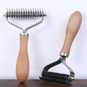 Stainless Steel & Wood <b>Pet</b> <b>Brush</b> & Combs for Dog Cat & Small Animal Hair Cleaning and Dematting - Product Image 3
