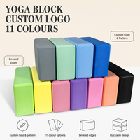 Bloc de yoga JOYFIT en EVA noir, 5 pouces, brique de soutien en mousse antidérapante, aide pour les poses de yoga, pilates et étirements