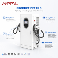 AMPPAL 30kw-120kw Borne de Recharge Rapide Double Pistolet DC pour Véhicules Électriques, Station Commerciale au Sol pour Voitures Électriques