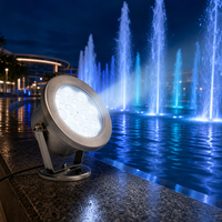 Lumière de fontaine sous-marine IP68 RGB DMX en acier inoxydable, transformateur inclus pour la décoration de piscine extérieure, de jardin et d'eau