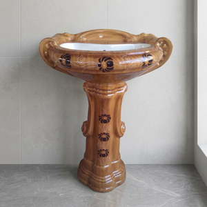Vente en gros Colonne en béton Lavabo sur pied Lavabo sur pied Lavabo de salle de bain Colonne haute Bassin rond à base de ciment - Product Image 1