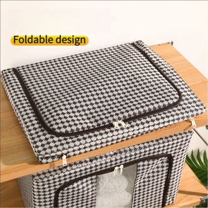 Houndstooth Wardrobe <b>Clothes</b> Organizer Bins Visual Windows Large Capacity Quilts Foldable Storage <b>Box</b> - Product Image 6