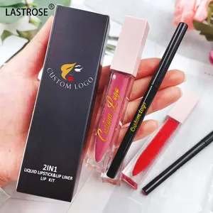 Penjualan laris Lipliner tahan air natural matte pigmen tinggi membuat logo Anda sendiri set Lipliner krim pensil