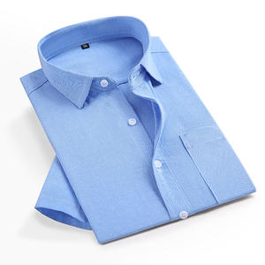 Camicia estiva a maniche corte da uomo di grandi dimensioni pollici stagione Non stirante in tessuto Oxford <span class=keywords><strong>camicie</strong></span> Casual da lavoro - Product Image 2