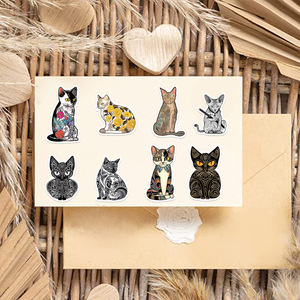 50 pezzi Gothic Tatuaggio <span class=keywords><strong>Gatti</strong></span> Adesivi Estetici <span class=keywords><strong>Gatti</strong></span> Adesivi per la Parete di Auto del Computer Portatile in Vinile Bellissimo Adesivo per Gatto - Product Image 6