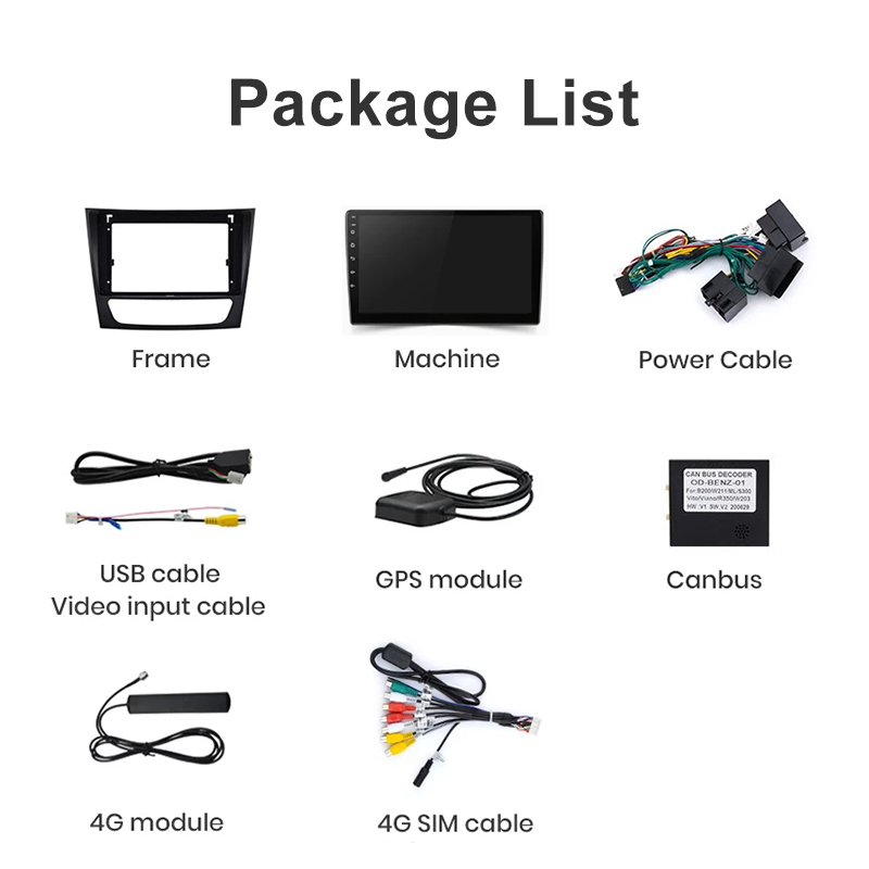 Car Radio For Mercedes Benz E/CLS Class 2002-2010 GPS Navigation Multimedia Video GPS Android 11 Carplay