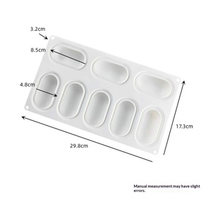 Moule à gâteau en mousse Tangchu, petit format, ovale, pour glace, chocolat, ustensile de cuisson en silicone, résistant au four - Product Image 6