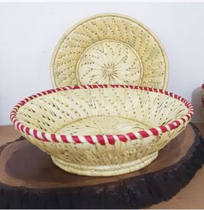 Cesta de Hierba Moonj Hecha a Mano con Borde Rosa, Cesta Multifuncional Clásica para Cocina y Jardín, la Cesta Perfecta para el Bazar - Product Image 4