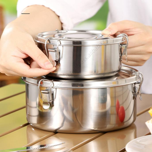 Contenedor Redondo de Acero Inoxidable Syh681 al por Mayor para Lonchera, Apilable, para Almacenamiento de Alimentos para Adultos - Product Image 3