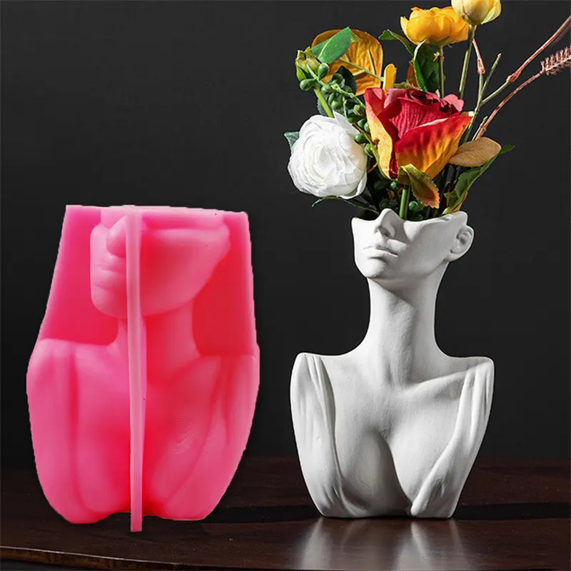 Vaso di arte del corpo umano stampo in Silicone vaso di fiori fai da te stampo in Silicone portapenne da tavolo creativo che fa stampo ornamento stampo fatto a mano