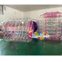 Rouleau d'eau Zorb coloré en PVC/TPU de haute qualité, boule de rouleau d'eau pour enfants rouleau d'eau gonflable avec points de couleur et Netti