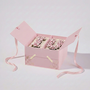 Boîte cadeau pliante de luxe FX, petite, design personnalisé, bouquet de fleurs, boîte cadeau pour la Saint-Valentin avec ruban - Product Image 3
