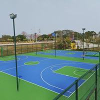 Revêtement de sol sportif en caoutchouc acrylique pour extérieur, 3 mm, à application humide, avec couche de finition en silicone PU, écologique et antidérapant, pour terrains de basketball et de pickleball