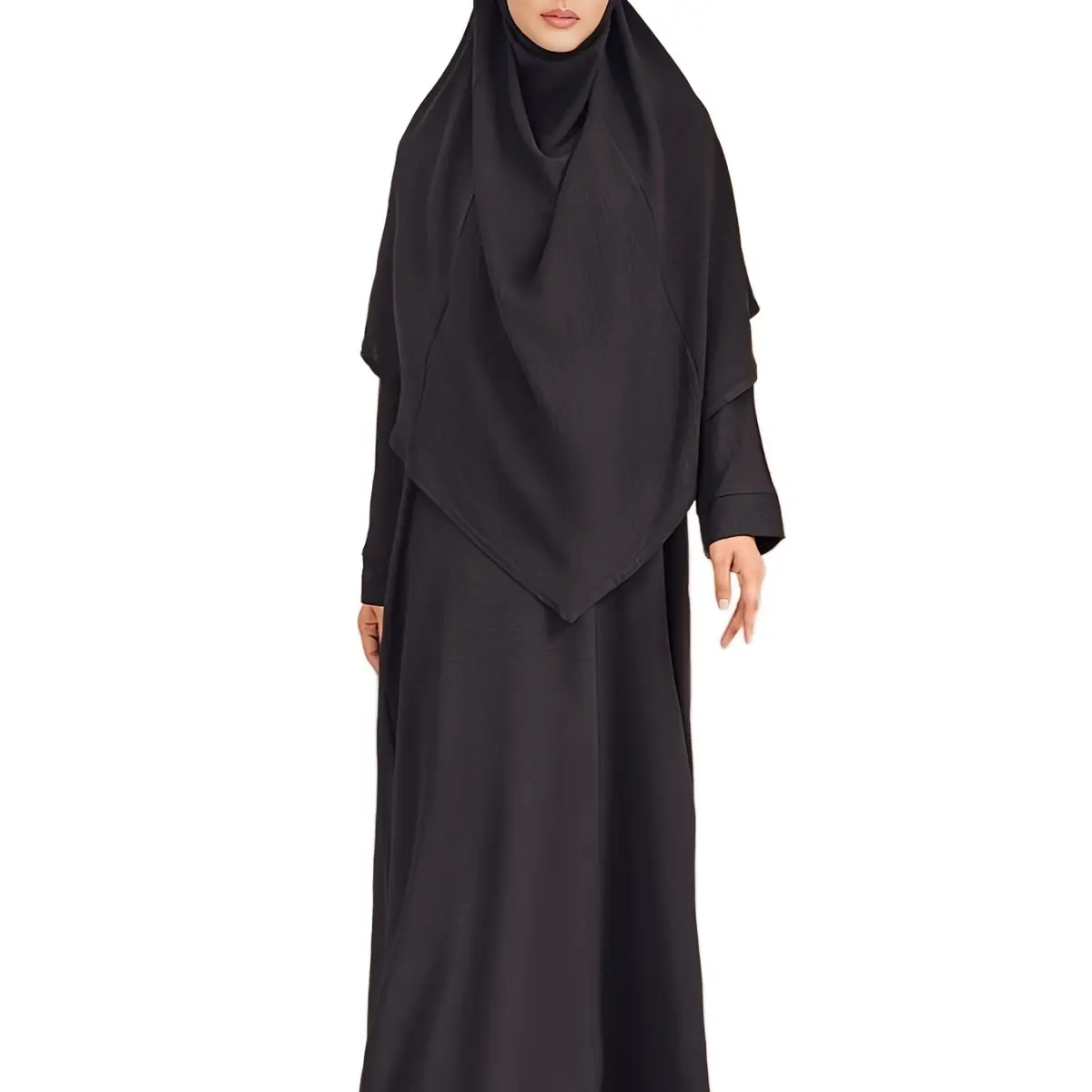 Mukena Indonesia ukuran besar, baju gamis Abaya etnik Muslim Timur Tengah 2 potong
