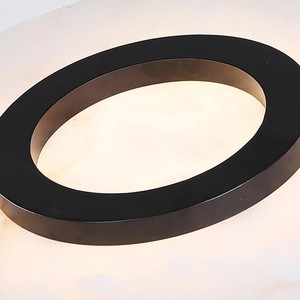 Marble <b>Chandelier</b> Oval 510mm Led <b>Lights</b> Black Body Mounted Pendant <b>Light</b> For Restaurant Bar Hotel Club Store - Product Image 2