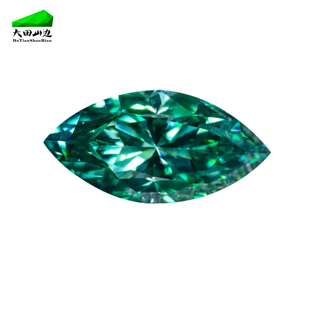 Wholesale moissanite loose high quality marquise green moissanite vvs1 2x4mm-7x14mm for jewelry necklace making