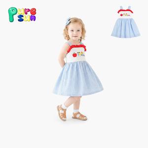 Puresun Großhandel Maßgeschneiderte Umweltfreundliche Stoff-Kinderkleider Kleinkinder-Bekleidung Mädchen Sommerkleider - Product Image 2