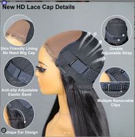 Perruques brésiliennes en cheveux humains de 10 à 20 pouces, 13x4, avec dentelle transparente, bouclées, noires naturelles, sans colle, effet mouillé, pour femmes, pré-plumées
