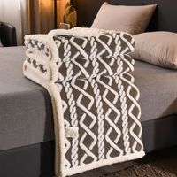 Couverture polaire Sherpa double couche à gaufrer 3D Extra épaisse 100% polyester tricoté Technique pour hiver chambre canapé canapé jeter