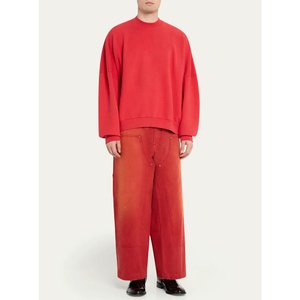<span class=keywords><strong>Pantaloni</strong></span> da Lavoro da Uomo in Tela di Cotone Stile Falegname con Doppia Ginocchiera, Orlo Effetto Whisker, Lavaggio Rosso, Vita con Coulisse, Resistenti - Product Image 4