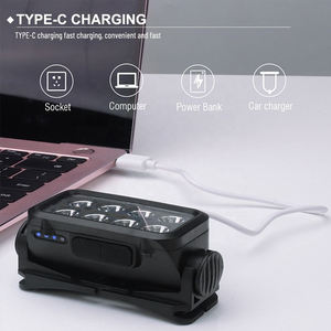 Linterna Frontal WOSEN Mini Portátil, Impermeable IP65, Alta Luminosidad, 8 LED, Sensor de Movimiento, Recargable por USB, Alcance de 200-299M - Product Image 5