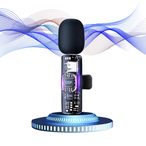 Micrófono Lavalier profesional inalámbrico K9 solapa Lavalier micrófono lazos Plug and Play para cámaras <span class=keywords><strong>DSLR</strong></span> de teléfonos móviles - Product Image 5