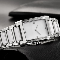Jam Tangan Pria Mewah Bisnis Sport Keramik Persegi Panjang Anti Air Stainless Steel Tahan Air dari Pabrik Merek Ternama