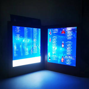 <span class=keywords><strong>Menú</strong></span> de Bebidas A4 de Cuero PU Duradero, Iluminado, con Fuente Eléctrica VIP para Hoteles y Restaurantes - Product Image 1