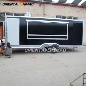 Camion de restauration mobile Oriental Shimao Black de 11,5 pieds, remorque de concession de crêpes d'occasion avec extension pour petites entreprises - Product Image 1