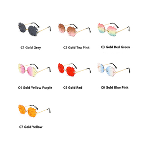 Chic sin montura gafas de sol 2020 de moda de señora poligonal sol <span class=keywords><strong>cara</strong></span> de <span class=keywords><strong>luna</strong></span> gafas de sol novedad partido divertido gafas - Product Image 5