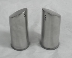 ชุดเชคเกอร์เกลือและพริกไทยสองชั้นโลหะเงินพร้อมกระจกสำเร็จรูปสำหรับเก็บเครื่องครัวและอุปกรณ์บนโต๊ะอาหาร - Product Image 5