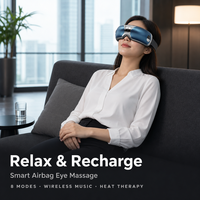 Masseur oculaire chauffant avec 5 modes de massage, masque oculaire pliable rechargeable pour les voyages et la détente quotidienne