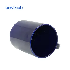 Bestsub Gepersonaliseerde Custom 11Oz Full Sublimatie Keramische Sapphire Blue Unieke Kleur Koffie Mok Voor Afdrukken (B11Q-SL)