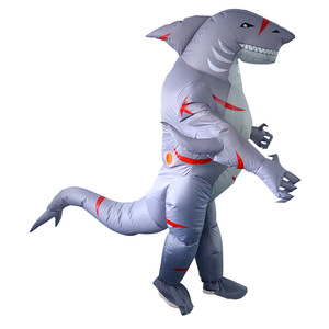 Costume de mascotte gonflable pour <span class=keywords><strong>homme</strong></span> et femme, requin mordant, costume d'animal pour Halloween, cosplay, pantalon magique avec motif de dessin animé - Product Image 2