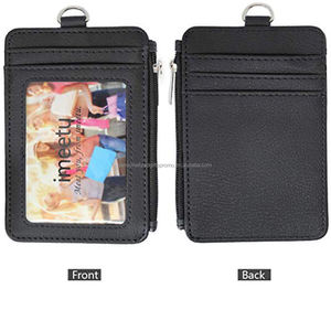 Rozet sahipleri rozetleri ve isim etiketleri boyunluklar çevre dostu ürünler PU deri fermuar dikey kimlik kartı rozeti sahipleri - Product Image 1