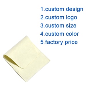Sac en microfibre crème de haute qualité, personnalisé, en gros, petit format, pour bijoux, pochette cadeau - Product Image 4