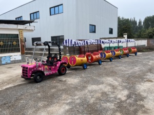 Train touristique miniature sans rails en plastique et en métal pour enfants Jeux éducatifs de <span class=keywords><strong>parc</strong></span> <span class=keywords><strong>d</strong></span>'attractions de jardin - Product Image 5