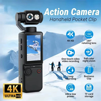 Cámara de Acción Q8 con Enfoque Automático, Grabadora de Video 4K Portátil con Memoria de 32 GB, 180° °   Cámara de acción giratoria para fotografía al aire libre