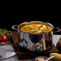 Casserole en acier inoxydable triplement de haute qualité couvercles en verre non toxique sauce de cuisine ragoût et marmite de cuisson